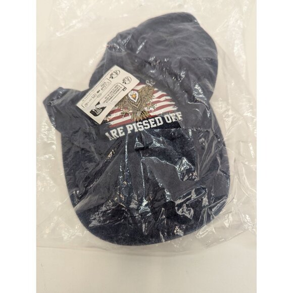 We The People Are Pissed Off Men Navy Blue Adjustable Strap Back Cap Hat - Picture 5 of 6